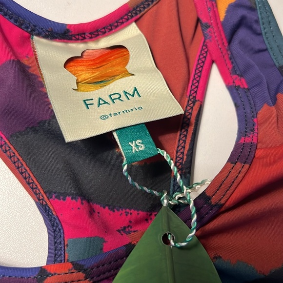 1 hour sale. Farm Rio, XS colorful sports bra (Anthropologie) Abstract patches - Picture 7 of 10